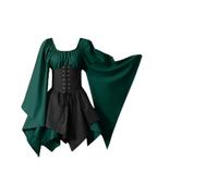 Fancy Dress for Women Halloween Medieval Gothic Corset Dresses Vintage Euffle Frill Hem Lace Up Waist Gothic Dresses Ladies Renaissance Party Cocktail Dress Ladies Halloween Cosplay Costume