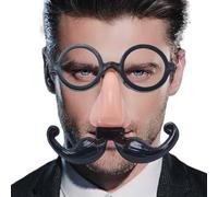Fancy Dress Glasses with Moustache, Glasses with Nose and Moustache - Funny Nose Fancy Glasses for Adults and Children - Vintage Character Role Play Season Glasses for Photography, Trick Game