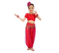 Fancy Dress Kids Egyptian Up Girls Summer Outfits Dance Costume Costumes for Monkey Policeman Indian Ethnic Wear Skirt Outfit Pink Sequin Flash Astronaut