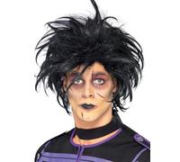 Smiffy's Wig Psycho Wig Halloween Fancy Dress Accessory Black Adult OS