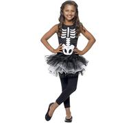 Fancy Dress Skeleton Tutu Costume With Printed Tutu Dress (M)