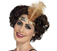 Fancy Dress VIP Express Ladies Flapper Feather Headband Gold