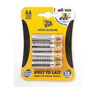 fancy dress warehouse 500055 JCB LR6/AA Alkaline Batteries 4 Pack, White, One Size