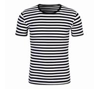 Fancy Dress Wigs Short Sleeve Pure Shirt Loose Fit for Couples T-Shirt Body Women, black, S