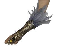 Fancy Dress Wrist Cuff Feather Wristband Women'S Halloween Cosplay Accessories Solid Color Lace Trim Carnival Christmas Halloween Cosplay, For Autumn Gray One Size
