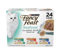 Fancy Feast Gourmet Cat Food, 3-Flavor Seafood Variety Pack, 3-Ounce Cans (Pack of 24)