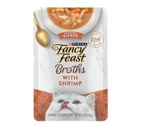 Fancy Feast Purina Grain Free, Limited Ingredient Cat Food Complements, Broths Seafood Bisque with Shrimp - (16) 1.4 oz. Pouches