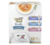 Fancy Feast Purina Lickable Wet Cat Food Broth Complement Classics Collection Variety Pack - (Pack of 12) 1.4 oz. Pouches