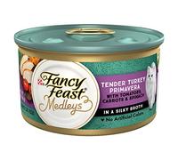 Fancy Feast Wet Cat Food, Elegant Medleys, Tender Turkey Spring with Garden Veggies and Greens in a Classic Sauce, 3-Ounce Can, Pack of 24
