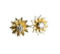 Fancy Flower Stud Earrings for Women Silver Color/Gold Color Modern Fashion Female Accessories Exquisite Jewelry