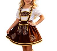 Fancy German Dirndl Dress Girls Oktoberfest Outfit Girls Bavarian Beer Maid Dress Lace Apron for Halloween Carnival, October Festival Costume Outfits Kids Themed Parties & Beer Oktoberfest Outfit