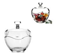 Fancy Glass Candy Bowl Jar with Lid in Gift Box Decorative Candy Bowls Halloween Cookie Nuts Sweet Sugar Jars for Home Office Coffee Bar Restaurant Kitchen 14.5cm x 13cm (2 Pieces)