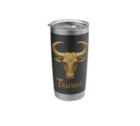Fancy Gold and Diamond Taurus Gift Stainless Steel Insulated Tumbler
