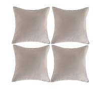 Fancy Homi 4 Packs Taupe Decorative Throw Pillow Covers 18x18 inch, Super Soft Faux Suede Decor Square Pillow Covers 45x45 cm, Solid Cushion Cover for Couch Living Room Sofa Bedroom