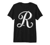 Fancy Italic Initial Cool Letter R English Alphabet Monogram Premium T-Shirt