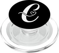 fancy Italic Initial Letter C initial monogram heart shaped PopSockets PopGrip for MagSafe