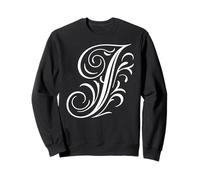 fancy Italic Initial white cute Letter J alphabet monogram Sweatshirt