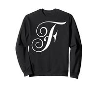 fancy Italic Initial white Letter F name monogram design Sweatshirt