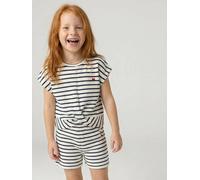 Fancy Knit T-Shirt & Shorts Set for Girls ecru