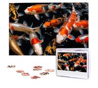 Fancy Koi Carp Fishes Puzzles 1000 Pieces Personalized Jigsaw Puzzles Photos Puzzle for Adults Challenging Picture Puzzle with storage bag Puzzles for Men Women Home Decor (10.2" x 15")