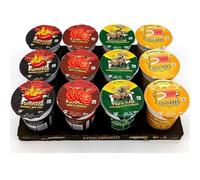 Fancy Labels Noodles Multipack of 12 With 3x Pot Noodle Beef and Tomato, Chicken & Mushroom, Original Curry, Bombay Bad Boy - Quick Easy Ready Meals Snacks, 1.0 count