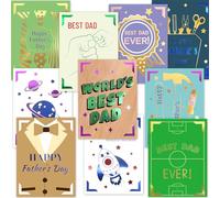 Fancy Land 24 Pack Fathers Day Cards with Envelopes Foil Happy Father's Day Best Dad Gift Cards Blank Inside