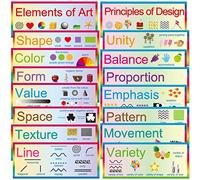 Fancy Land Elements of Art Principles of Design 16 Art Posters 7 x 17 Educational Posters Classroom Decoration