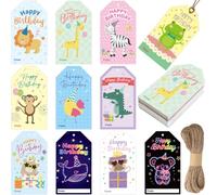 Fancy Land Happy Birthday Gift Tags, 60PCS, Kids Party & Presents