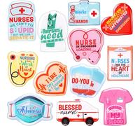 Fancy Land Nurse Refrigerator Magnets Funny Nursing Fridge Locker Magnet for Medical Graduates Nurses Magnetic Stickers for Graduation Students Refrigerator Laptop Decoration Supplies 12Pcs