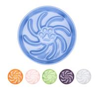 Fancy Lemon Ceramic Slow Feeder Dog Bowl, 1.5 Cup Dog Food or 20oz Water, Slow Eating Bowl for Small Breed, Maze Puzzle Feeder for Fast Eaters, Anti-Choking Stop Bloat, Non-Slip BPA Free (Blue)