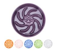 Fancy Lemon Ceramic Slow Feeder Dog Bowl, 1.5 Cup Dog Food or 20oz Water, Slow Eating Bowl for Small Breed, Maze Puzzle Feeder for Fast Eaters, Anti-Choking Stop Bloat, Non-Slip BPA Free (Purple)