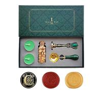 Fancy Letters C Wax Seal Stamp Set, AMTOL European style Wax Seal Stamp Kit Gift Box Set, Vintage Personalized Sealing Stamp for Letter Cards Invitations(C)
