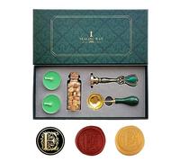 Fancy Letters E Wax Seal Stamp Set, AMTOL European style Wax Seal Stamp Kit Gift Box Set, Vintage Personalized Sealing Stamp for Letter Cards Invitations(E)