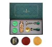 Fancy Letters F Wax Seal Stamp Set, AMTOL European style Wax Seal Stamp Kit Gift Box Set, Vintage Personalized Sealing Stamp for Letter Cards Invitations(F)