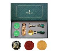 Fancy Letters G Wax Seal Stamp Set, AMTOL European style Wax Seal Stamp Kit Gift Box Set, Vintage Personalized Sealing Stamp for Letter Cards Invitations(G)