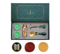 Fancy Letters H Wax Seal Stamp Set, AMTOL European style Wax Seal Stamp Kit Gift Box Set, Vintage Personalized Sealing Stamp for Letter Cards Invitations(H)