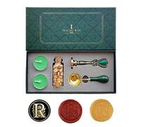 Fancy Letters R Wax Seal Stamp Set, AMTOL European style Wax Seal Stamp Kit Gift Box Set, Vintage Personalized Sealing Stamp for Letter Cards Invitations (R)