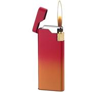 Fancy Lighters for Women Thin and Light Portable Lighter Fashion Soft Flame Refillable Gas Butane Windproof Metal Lighters for Smoking (Without Butane Gas)(W-1)