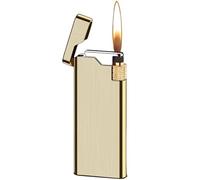 Fancy Lighters for Women Thin and Light Portable Lighter Fashion Soft Flame Refillable Gas Butane Windproof Metal Lighters for Smoking (Without Butane Gas)(W-4)