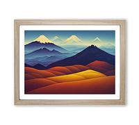 Fancy Mountain Landscape H1022 Framed Print for Living Room Bedroom Home Office Décor, Wall Art Picture Ready to Hang, Oak A4 Frame (34 x 25 cm)