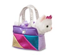Aurora, 61172, Fancy Pal, Cat In Rainbow Handbag, 8In, Soft Toy, White, Pink