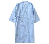 Fancy Pumpkin Japanese Kimono Robe Long Yukata Pajamas-Size L-Lattice