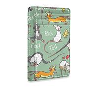 Fancy Rats Teeth Tails Seamless On Green Slim Minimalist Wallet, Front Pocket RFID Blocking Leather Credit Card Holder, Case Protector Covers for Men Women