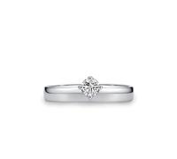 Fancy Rings for Women, Promise Rings for Women Simple Polished with Solitaire Round Lab Diamond 0.25ct 9K White Gold Size J 1/2