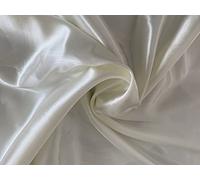 Fancy Textiles Silky Satin Plain Craft Dressmaking Fabric 60'' Wide (3 Meter, White)