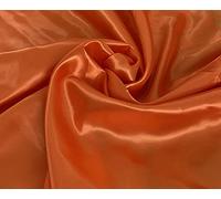 Fancy Textiles Silky Satin Plain Craft Dressmaking Fabric 60'' Wide (5 Meter, Orange)