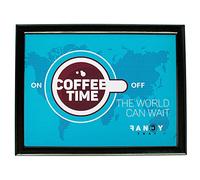 Fancy Tray Home Laptop Computer Desk, Padded Tray for Lap Ergonomic Food, Multi-Use, Table Work Base 43 x 33 x 1.5 cm, Quality Materials, Wood, COFFEE TIME Design