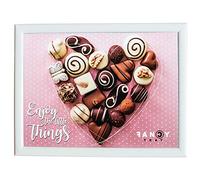 Fancy Tray Home Laptop Computer Desk, Padded Tray for Lap Ergonomic Food, Multi-Use, Table Work Base 43 x 33 x 1.5 cm, Quality Materials, Wood, ENJOY THE LITTLE THINGS Design