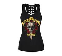 Fancy Uyee Womens Hollow Out Skull Print Workout Yoga Tank Tops Halloween Shirt, Roses 018, S