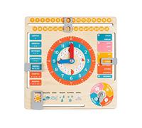 FANCY Wooden Calendar and Learning Clock for Kids - Educational Toy for 3 Year Olds - Teaches Time, Days of the Week, Months, Seasons with Weather Chart - My First Calendar for Kids (German)